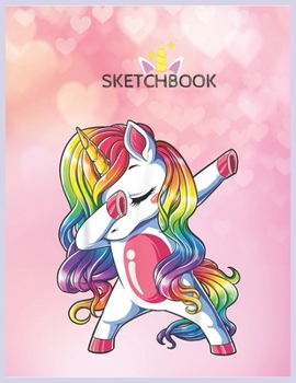 Paperback SketchBook: Dabbing Unicorn Girls Kids Women Rainbow Unicorns Unicorn Blank Unlined SketchBook for Kids and Girls XL Marple Sketch Book