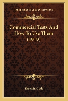 Paperback Commercial Tests And How To Use Them (1919) Book