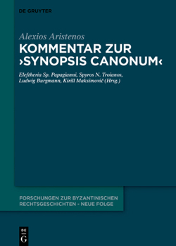 Hardcover Kommentar Zur Synopsis Canonum [German] Book
