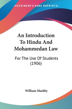 Paperback An Introduction To Hindu And Mohammedan Law: For The Use Of Students (1906) Book