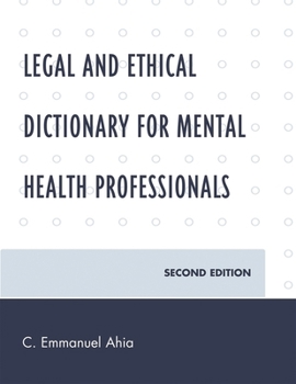 Paperback Legal and Ethical Dictionary for Mental Health Professionals Book