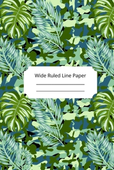 Paperback Camouflage Art Theme Wide Ruled Line Paper Book