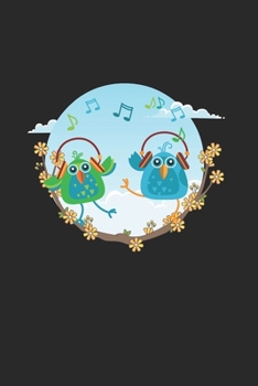 Bird And Music: Cool Cute Birds Design Notebook Composition Book Novelty Gift (6"x9") Lined Notebook to write in