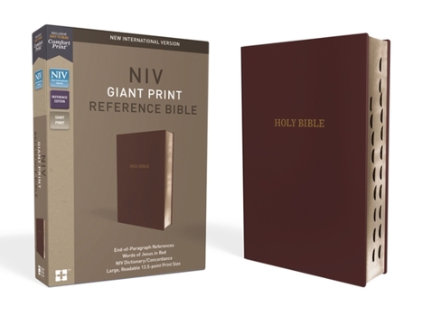 Imitation Leather NIV, Reference Bible, Giant Print, Leather-Look, Burgundy, Red Letter Edition, Indexed, Comfort Print [Large Print] Book