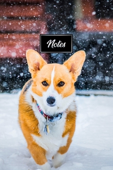 Pembroke Welsh Corgis Dog Pup Puppy Doggie Notebook Bullet Journal Diary Composition Book Notepad - Running in the Snow: Cute Animal Pet Owner ... Dotted Dot Grid Paper Pages in 6” x 9” Inch