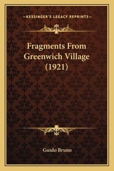 Paperback Fragments From Greenwich Village (1921) Book