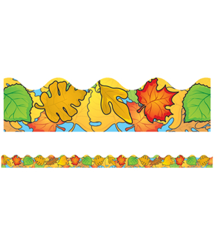 Colored Leaves Scalloped Bulletin Board Borders