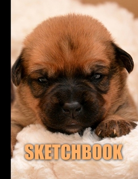 Sketchbook: Cute Brown Puppy Dog Cover Design | White Paper | 120 Blank Unlined Pages | 8.5" X 11" | Matte Finished Soft Cover