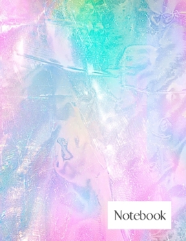 Notebook: wide ruled 120 pages | holographic lined paper journal for taking notes | 8.5x11 (A4) size | iridescent glossy cover | shiny holo effect