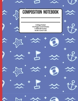 Paperback Composition Notebook College Ruled: Boat 110 Pages Book