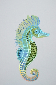 Paperback Seahorse in Aqua and Green Journal: 150 Page Lined Notebook/Diary Book