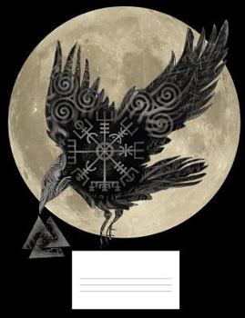 Raven Moon: 7.44 x 9.69 - Wide Ruled Composition Notebook - 120 pages