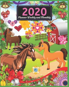 2020 Planner Weekly and Monthly : 2020 Weekly Planner, January 1, 2020 to December 31, 2020, Weekly and Monthly View Planner, Organizer and Diary, Magic Horses Pattern