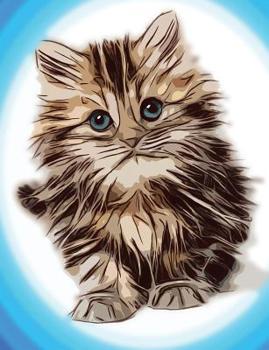 Cute Kitten Composition Notebook, 4x4 Quad Rule Graph Paper : 70 Sheets / 140 Pages, 9-3/4 X 7-1/2