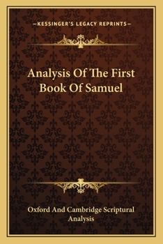 Paperback Analysis Of The First Book Of Samuel Book
