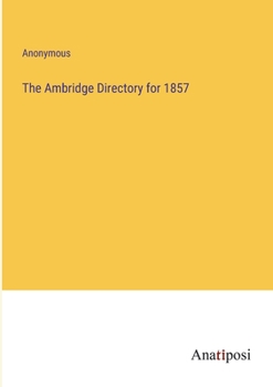 Paperback The Ambridge Directory for 1857 Book
