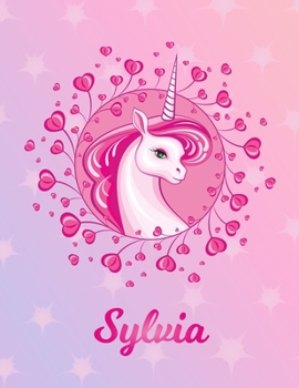 Sylvia: Unicorn Large Blank Primary Handwriting Learn to Write Practice Paper for  Girls | Pink Purple Magical Horse Personalized Letter S Initial ... Learning | Use Imagination to Create Tales