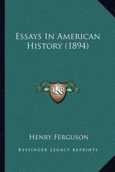 Paperback Essays In American History (1894) Book