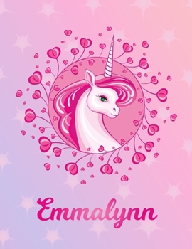 Paperback Emmalynn: Unicorn Sheet Music Note Manuscript Notebook Paper - Magical Horse Personalized Letter S Initial Custom First Name Cov Book
