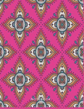Notebook: Mandala flower on pink cover and Dot Graph Line Sketch pages, Extra large (8.5 x 11) inches, 110 pages, White paper, Sketch, Draw and Paint