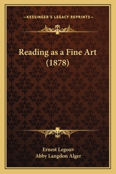 Paperback Reading as a Fine Art (1878) Book