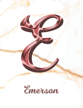 Paperback Emerson: 1 Year Weekly Planner with Note Pages (12 Months) - White Marble Rose Gold Pink Effect Letter E - 2020 - 2021 - Week P Book