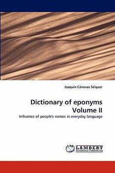 Paperback Dictionary of Eponyms Volume II Book