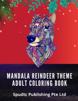 Paperback Mandala Reindeer Theme Adult Coloring Book