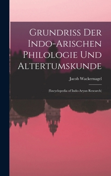 Hardcover Grundriss Der Indo-Arischen Philologie Und Altertumskunde: (Encyclopedia of Indo-Aryan Research) [German] Book