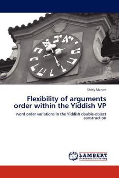 Paperback Flexibility of arguments order within the Yiddish VP Book