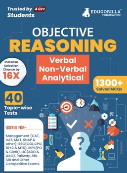 Paperback Reasoning: Verbal, Non Verbal & Analytical Book 2023 (English Edition) - 40 Topic-wise Solved Tests (1300 Solved Questions) with Book