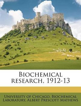 Paperback Biochemical Research, 1912-13 Book