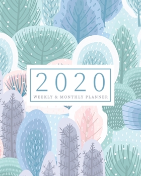 Paperback 2020 Planner Weekly & Monthly Planner: Pastel Forest Jan 1, 2020 - Dec 31, 2020 Agenda - Large Writing Calendar - A Year at A Glance - Inspirational Q Book