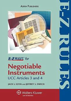 Paperback E-Z Rules for Negotiable Instruments & Bank Deposits (Ucc Art 3 & 4) Book