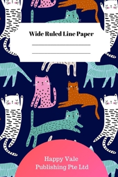 Paperback Cute Cat Theme Wide Ruled Line Paper Book