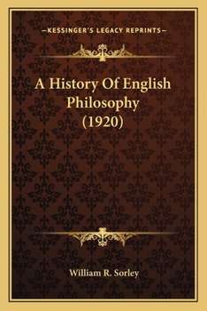 Paperback A History Of English Philosophy (1920) Book