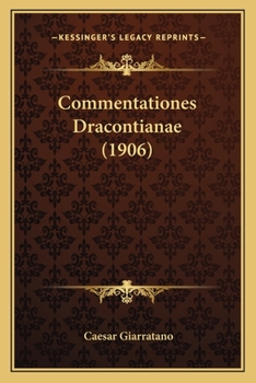 Paperback Commentationes Dracontianae (1906) [Latin] Book