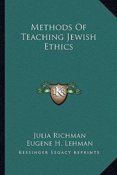 Paperback Methods Of Teaching Jewish Ethics Book