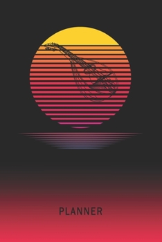 Paperback Planner: Bowlback Mandolin Guitar 2 Year Weekly Planning Organizer - 2020 - 2021 - Retro Vintage Vaporwave Sunset Cover - Janua Book