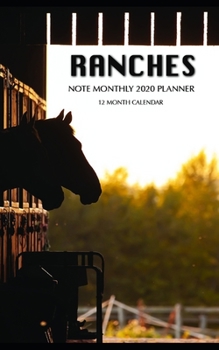Paperback Ranches Note Monthly 2020 Planner 12 Month Calendar Book