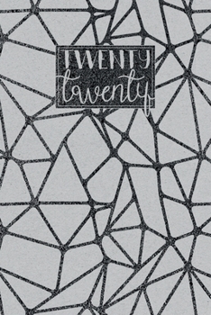 2020: Diary Planner Journal | Horizontal Week on 2 Pages A5 Week to View | Grey with Black Glitter Geometric Pattern Cover (2020 Weekly Diaries)