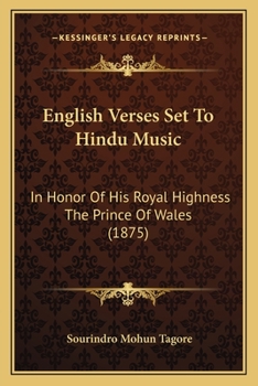 Paperback English Verses Set To Hindu Music: In Honor Of His Royal Highness The Prince Of Wales (1875) Book