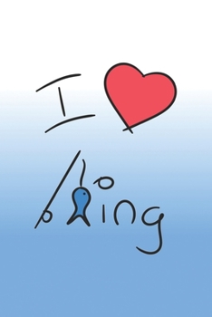 Paperback Grand Fantasy Designs - Notes: I Love Fishing Heart - Notebook 6x9 dot grid Book
