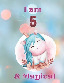 Unicorn SketchBook: I Am 5 & Magical With Unicorn Inside More Space for Sketching and Drawing and Writing Journal for Kids and Girls Marble Size 8.5in x 11in with 110 Pages