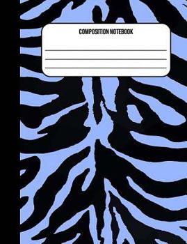 Paperback Composition Notebook: Zebra Blue 100 Ruled Pages (7.44 x 9.69) Book