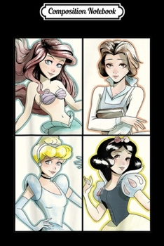 Composition Notebook: Disney Princesses Anime Four Square Journal/Notebook Blank Lined Ruled 6x9 100 Pages