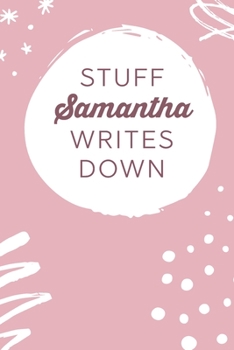 Paperback Stuff Samantha Writes Down: Personalized Journal / Notebook (6 x 9 inch) STUNNING Blush Pink/White Sketch & Scribbles Pattern Book