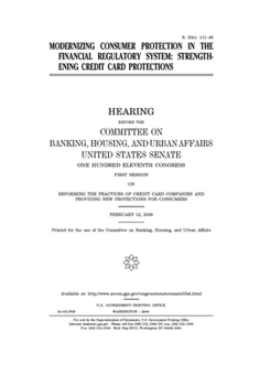 Modernizing consumer protection in the financial regulatory system  : strengthening credit card protections