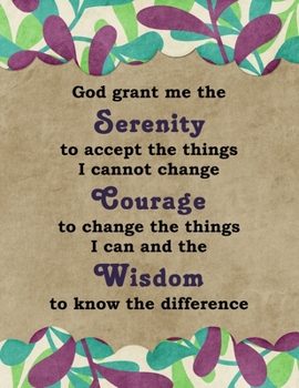 Paperback God Grant Me The Serenity: The Serenity Prayer Large Lined Journal 8.5 x 11 Leaf Border Cover Book