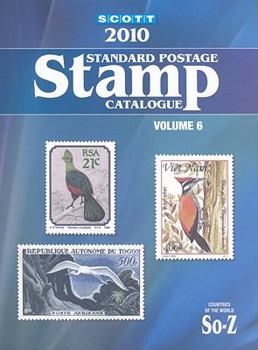 Paperback Scott Standard Postage Stamp Catalogue, Volume 6: Countries of the World, So-Z Book